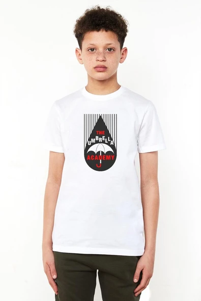 The Umbrella Academy Rain Logo Beyaz Çocuk Bisikletyaka Tshirt ürün görseli 1