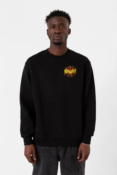 Big Bang Theory Bang Logo Siyah Erkek 2ip Sweatshirt ürün görseli 1