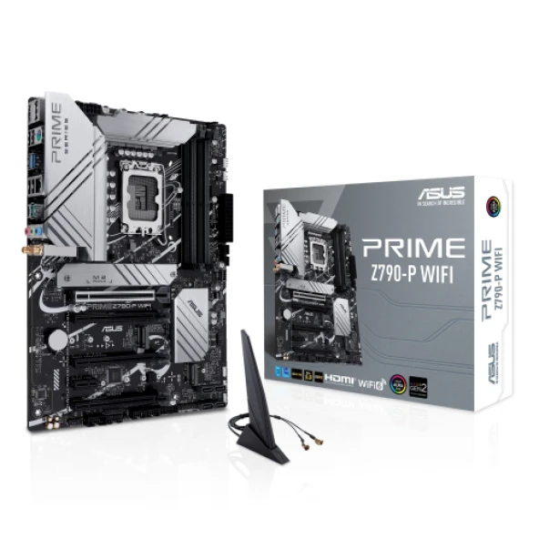 ASUS PRIME Z790-P WIFI, 4xDDR5, 3x M.2, HDMI, DP, Type-C, Wi-Fi 6, Bluetooth 5.2, 12-13.Nesil, LGA1700 Soket, ARGB Gaming Anakart ürün görseli 1