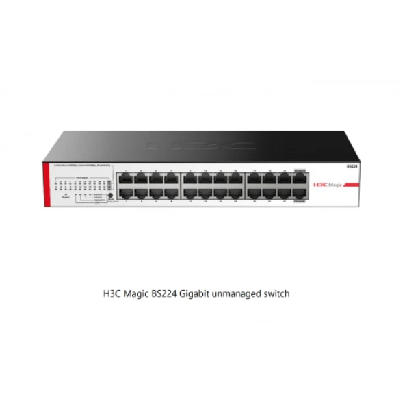 H3C Magic BS224, 24 Port, GigaBit, 2 Port GigaBit Uplink, Metal Kasa, Yönetilemez, Rack Mount Switch ürün görseli 1