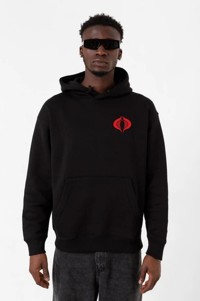 Cobra Kai Logo Siyah Erkek 3ip Kapşonlu Sweatshirt ürün görseli 1