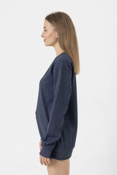 Dark Mono İndigo Kadın 2ip Sweatshirt - Resim 2