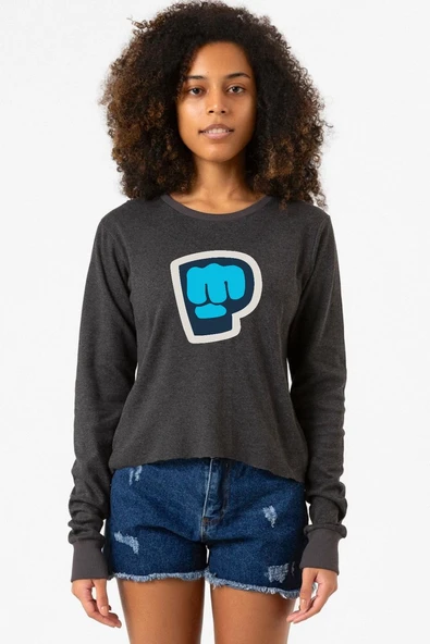 PiewDiePie Active Füme Ekstra Uzunkol Sweatshirt ürün görseli 1