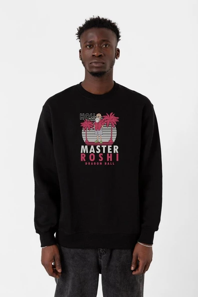 Dragon Ball Z Anime Master Roshi Ho!! Siyah Erkek 2ip Sweatshirt ürün görseli 1