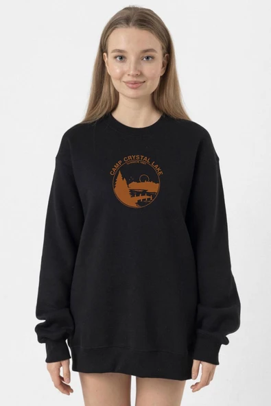 Friday The 13th Camp Crystal Lake Summer 1980 Siyah Kadın 2ip Sweatshirt ürün görseli 1