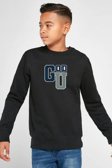 Gen V Godolkin University Abbreviation Siyah Çocuk 2ip Sweatshirt ürün görseli 1