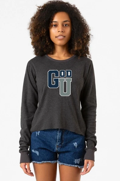 Gen V Godolkin University Abbreviation Füme Ekstra Uzunkol Sweatshirt ürün görseli 1