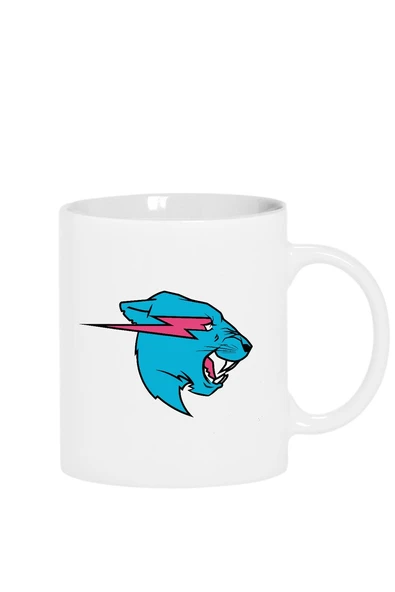 Mr Beast Logo Beyaz Kupa Bardak ürün görseli 1