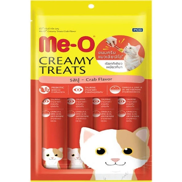 Me-O Creamy Treats Ton Balığı ve Yengeçli Kedi Ödül Maması 15 gr x 4 ürün görseli 1