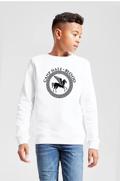 Percy Jackson Camp Half Blood Beyaz Çocuk 2ip Sweatshirt ürün görseli 1