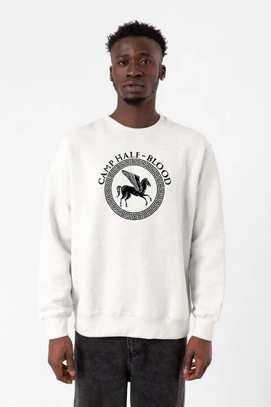 Percy Jackson Camp Half Blood Beyaz Erkek 2ip Sweatshirt ürün görseli 1