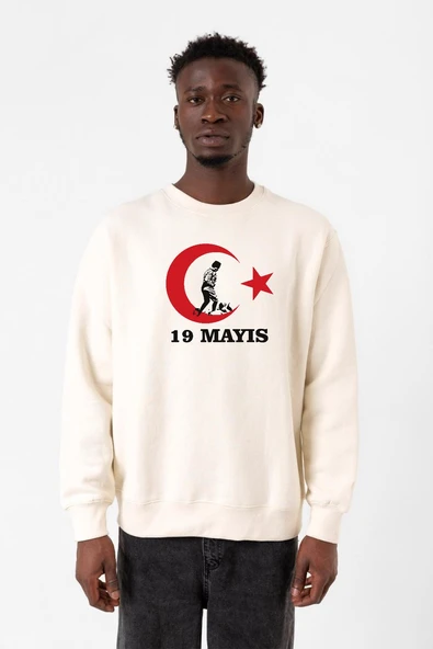 19 Mayıs Ata Ekru Erkek 2ip Sweatshirt ürün görseli 1