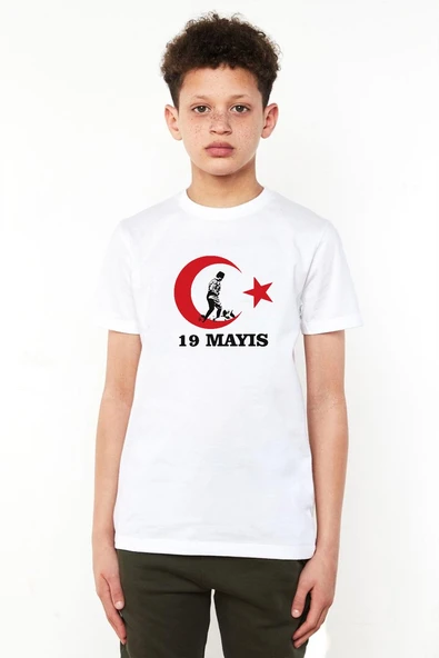 19 Mayıs Ata Beyaz Çocuk Bisikletyaka Tshirt ürün görseli 1