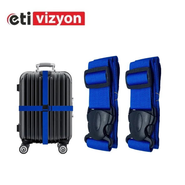 Etivizyon Valiz Bavul Emniyet Kemeri 2 Adet MAVİ ürün görseli 1