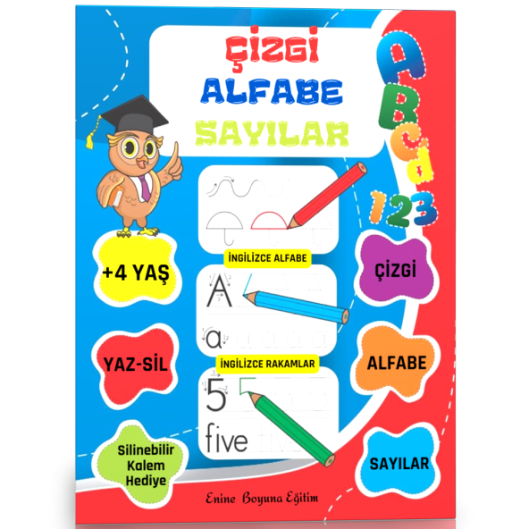 Çizgi-Alfabe-Sayılar YAZ-SİL Kitabı ürün görseli 1