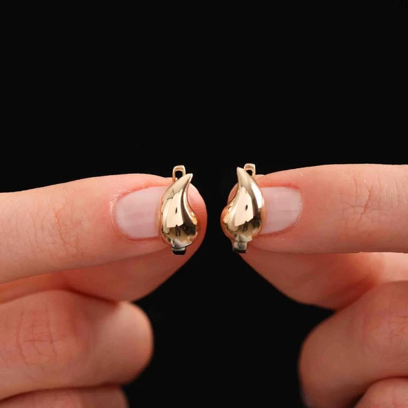 Altın Drop Küpe 1.5 cm ürün görseli 1