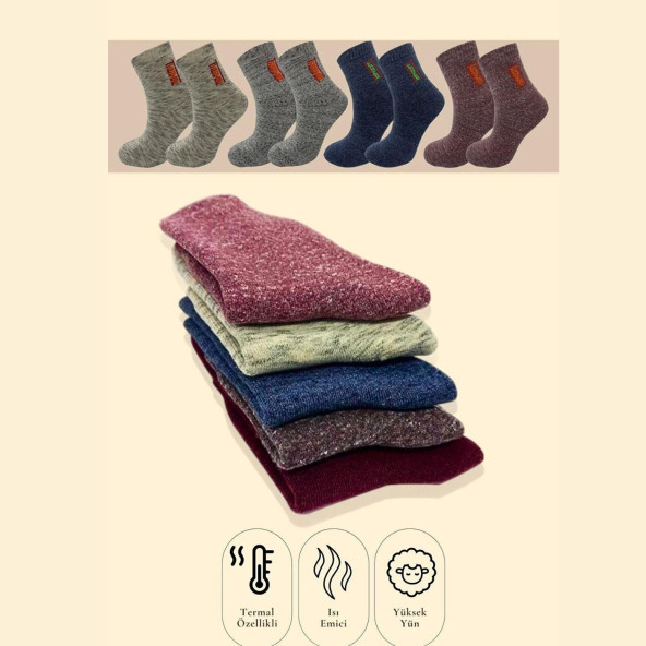 Termal Erkek Havlu Patik Çorap 4'lü Set( 4 Çift) - Resim 4
