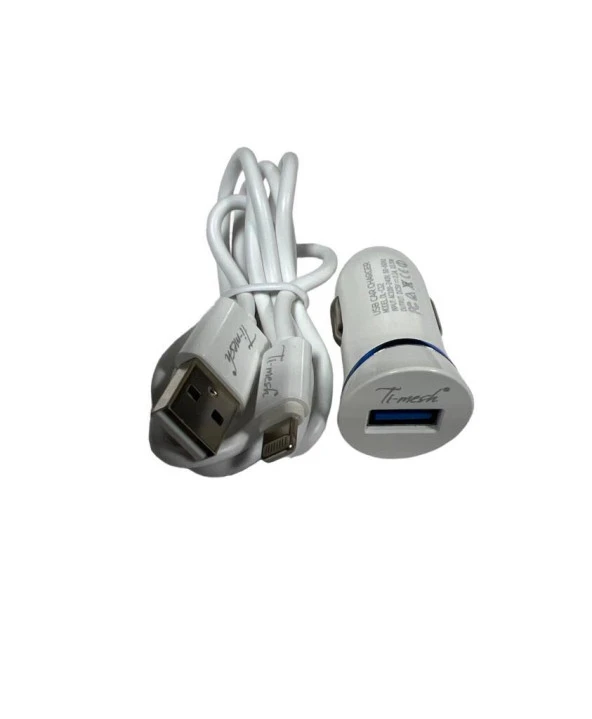 PDAteknoloji Lightning 2.1A Araç Şarj Cihazı DL-C12 - Beyaz ürün görseli 1