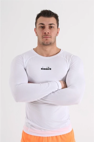 Diadora Pro - Erkek Beyaz Sıkı Kesimli Uzun Kollu İçlik - 1140051 ürün görseli 1