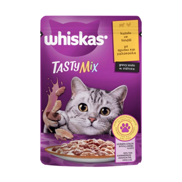 Whiskas TastyMix Kuzu Hindi Gravy Yaş Mama 85 Gr ürün görseli 1