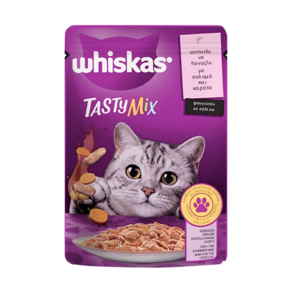 Whiskas TastyMix Somon Havuç Gravy Yaş Mama 85 Gr ürün görseli 1