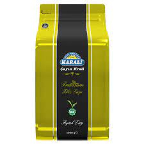 KARALİ PREMİUM FİLİZ DÖKME SİYAH ÇAY 1000GR KİLİTLİ POŞET ürün görseli 1