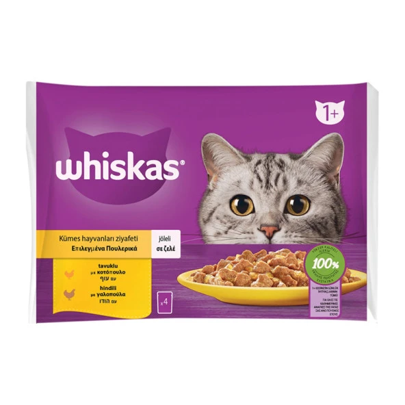 Whiskas Kümes Hayvanlı Jöleli Kedi Yaş Mama 4x85 Gr ürün görseli 1