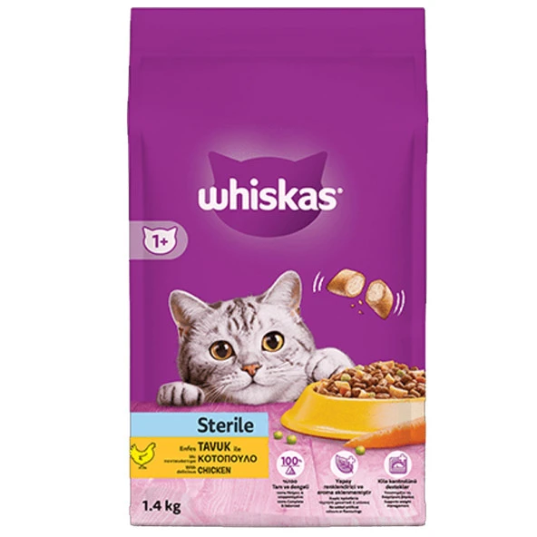 Whiskas Tavuklu Kısır Kedi Maması 1,4 Kg ürün görseli 1