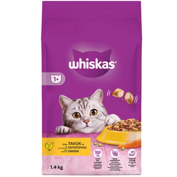 Whiskas Tavuklu Yetişkin Kedi Maması 1,4 Kg ürün görseli 1