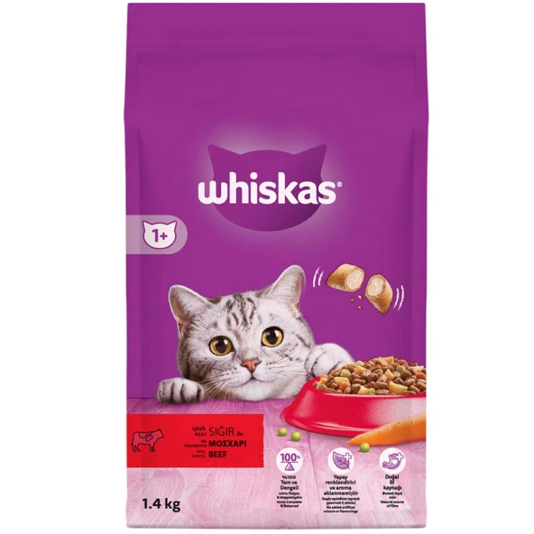 Whiskas Biftekli Yetişkin Kedi Maması 1,4 Kg ürün görseli 1