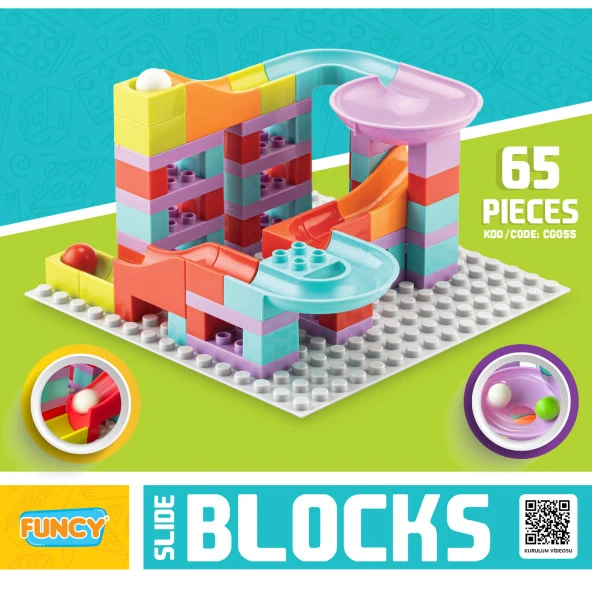 Slide Blocks 65 Parça LegoDuplo Uyumlu ürün görseli 1