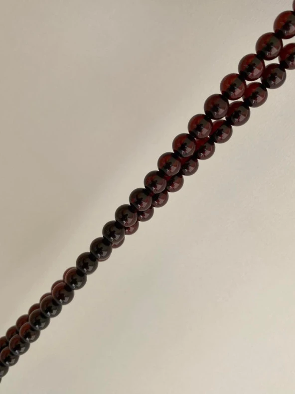 Doğal Kaya Damla Kehribar Tesbih 99luk 7mm 21,25 Gram ürün görseli 1
