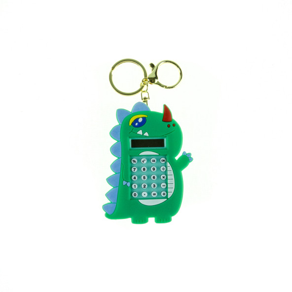 Hesap Makinesi Dino Mini Anahtarlıklı Labirent Oyunlu Yeşil ürün görseli 1