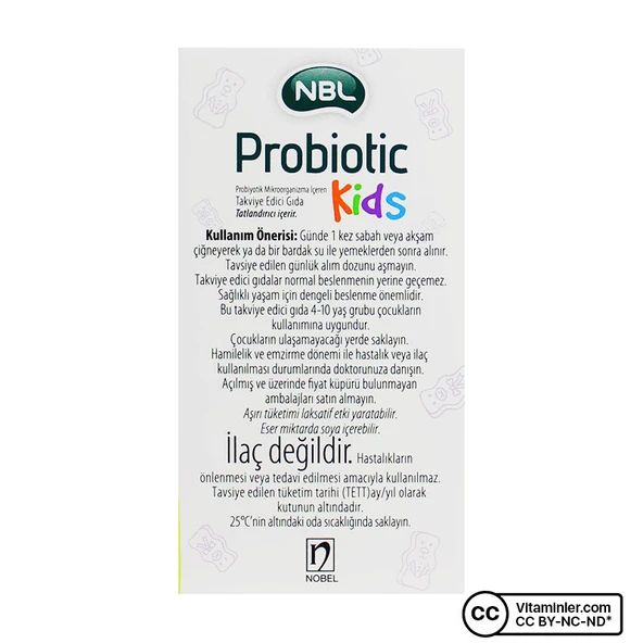 NBL Probiotic Kids 30 Çiğneme Tablet - Resim 4