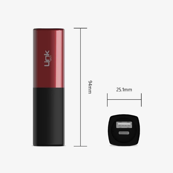 LinkTech LP5 5000 mAh Lipstick Mini Cep Powerbank - Resim 7