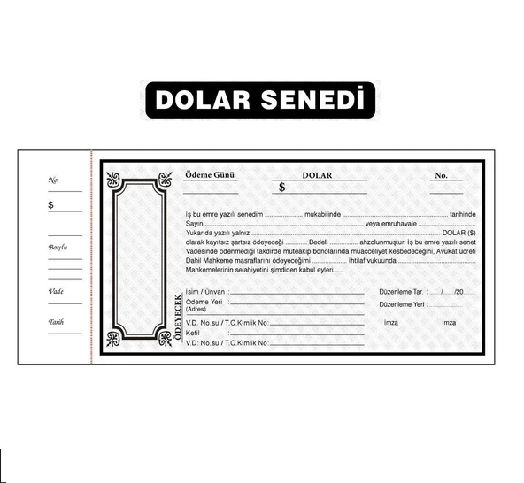JokeyKırtasiye DOLAR Senet Karnesi (20 yaprak) ürün görseli 1