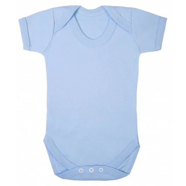 Sema Baby Prematüre Yarım Kol Penye Çıtçıtlı Badi - Mavi ürün görseli 1
