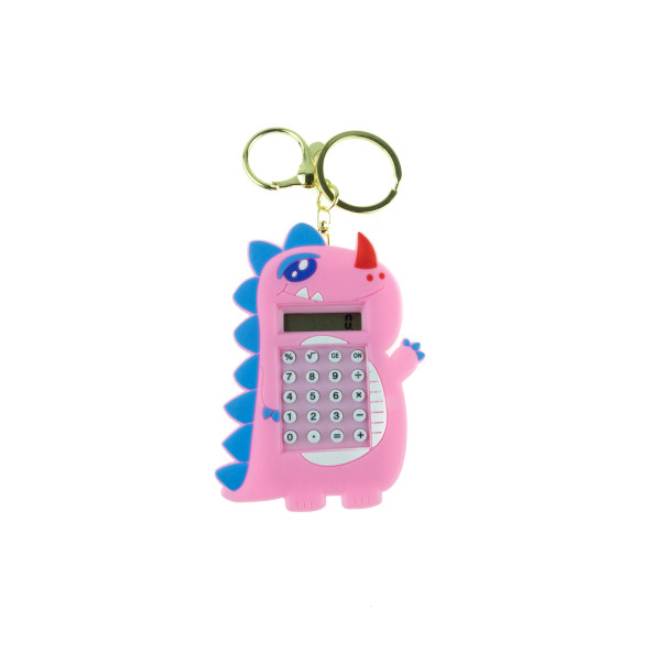 Hesap Makinesi Dino Mini Anahtarlıklı Labirent Oyunlu Pembe ürün görseli 1
