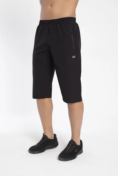 Crozwise Spor Lycra - Erkek Siyah Likralı Spor Kapri - 8036-10 ürün görseli 1