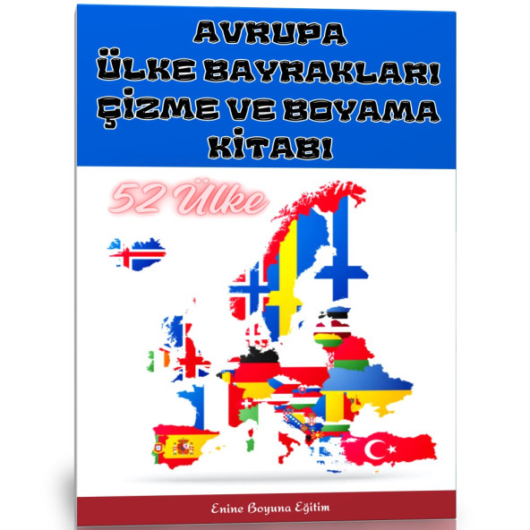 Avrupa Ülkeleri Bayrağı Çizme ve Boyama Kitabı ürün görseli 1