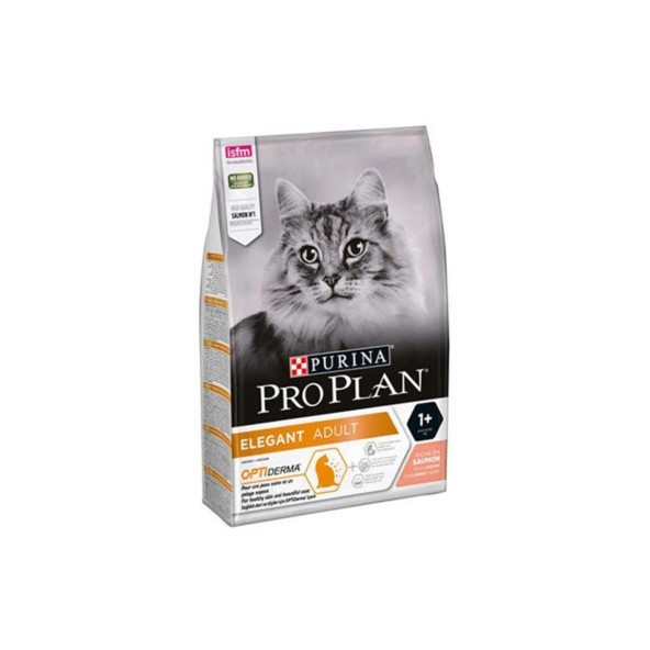 Proplan Elegant Derma Plus Somonlu Tüy Yumağı Önleyici Yetişkin Kedi Maması 2X1 Kg. Açık Paket ürün görseli 1