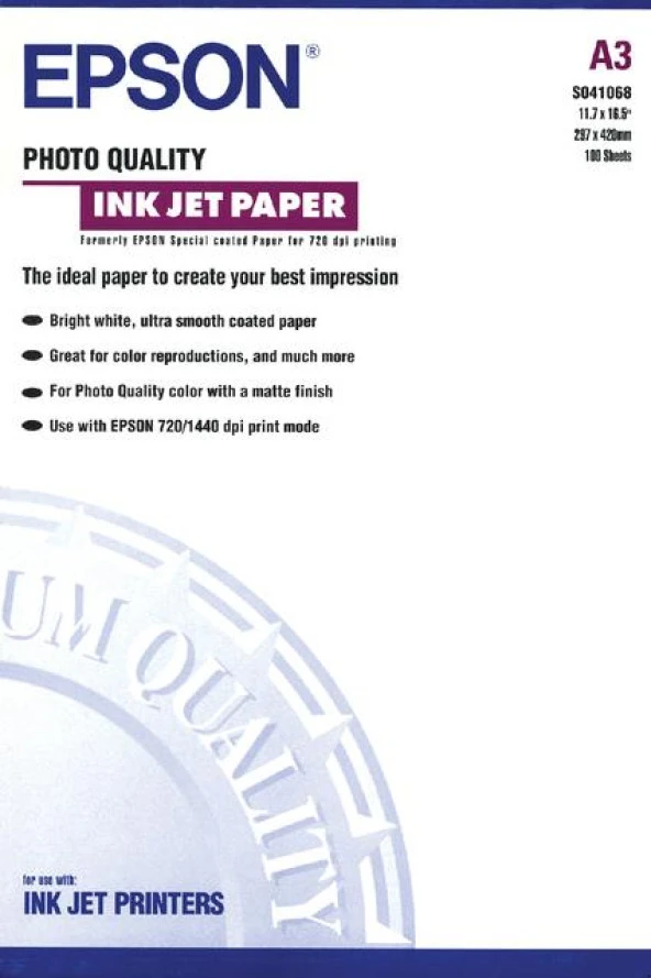 EPSON PHOTO QUALITY INKJET PAPER ürün görseli 1