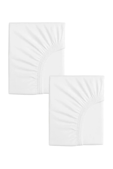 2 Adet 50 x 90 x 10 cm Anne Yanı Lastikli Penye Kumaş Bebek Çarşafı ürün görseli 1