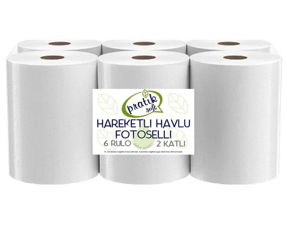 Pratiksoft 21 cm Fotoselli Hareketli Kağıt Havlu 6 Rulo ürün görseli 1