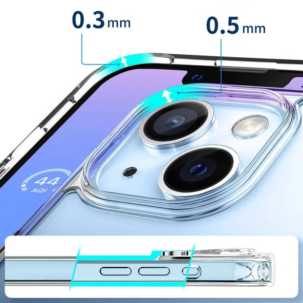 Apple iPhone 15 Plus Kılıf Magsafe Şarj Özellikli Şeffaf Sert PC Zore Embos Kapak ürün görseli 1