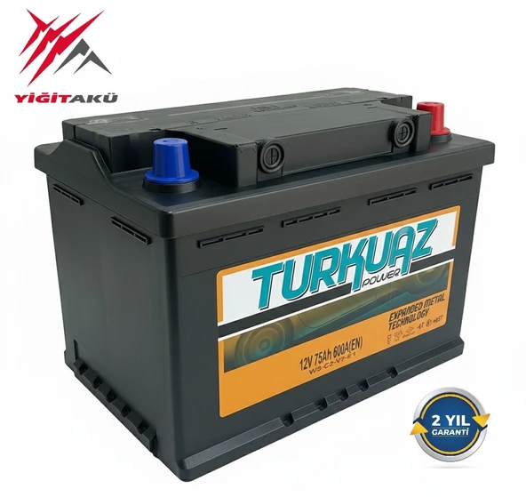 Turkuaz 12 V 75 Ah 600 A Akü ürün görseli 1