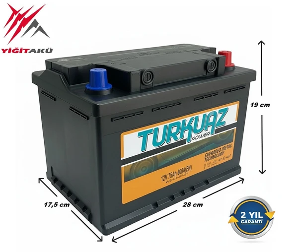 あき PTTAVM: Turkuaz 12 V 75 Ah 600 A Akü