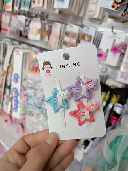 Sanrio 3'lü Parlak Yüksek Kalite Yıldız Çıtçıt Toka ürün görseli 1