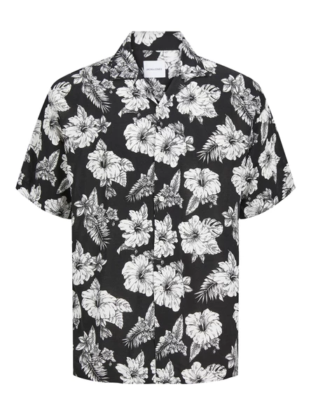 JACK JONES Erkek Kısa Kollu Çiçek Desenli Gömlek 12249210 ürün görseli 1