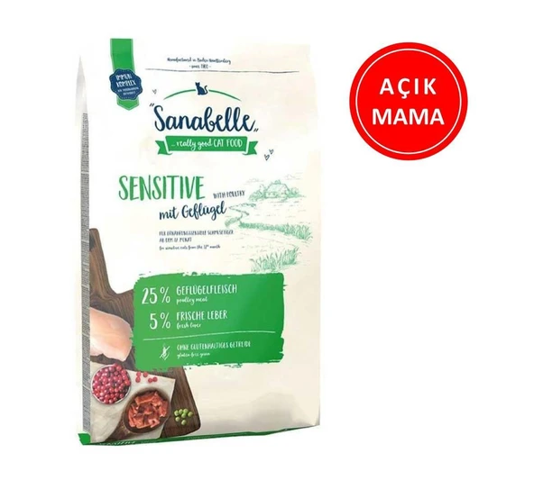 Sanabelle Sensitive Poultry Tahılsız Kedi Maması 1 Kg AÇIK ürün görseli 1